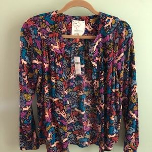 Anthropologie Animal Print Blouse